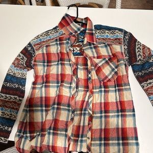 Aratta silent journey flannel with sweater arms - size M - like new